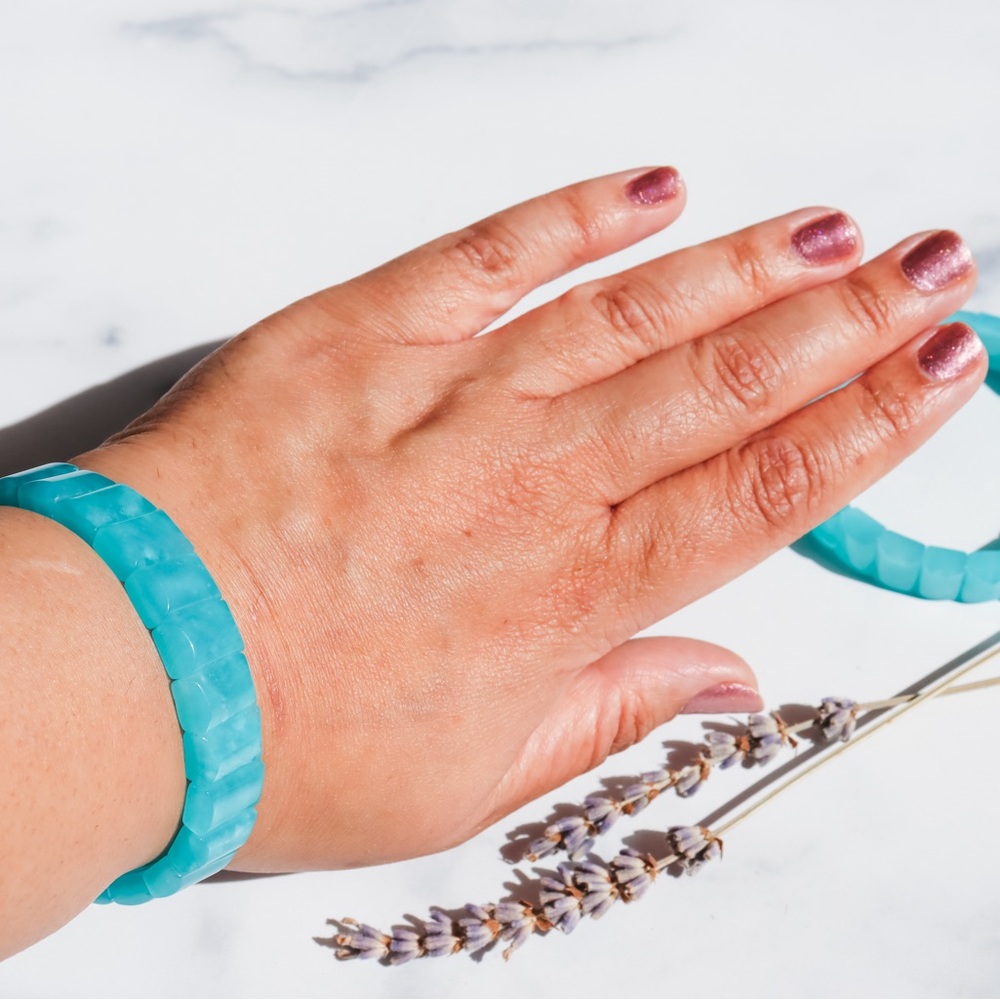 High Quality Amazonite Rectangle Bead Crystal Bra… - image 4